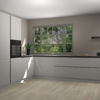 Zijdegrijze hoogglans greeploze keuken Malaga 69805