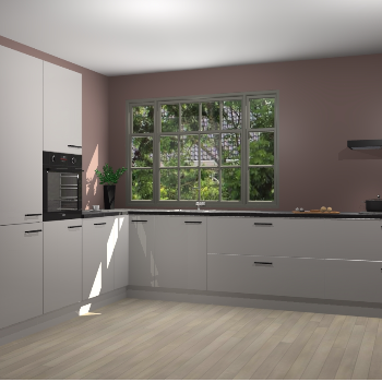 Zijdegrijze hoogglans keuken Malaga 69806