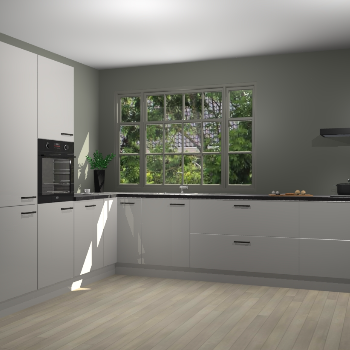 Zijdegrijze hoogglans keuken Malaga 69807