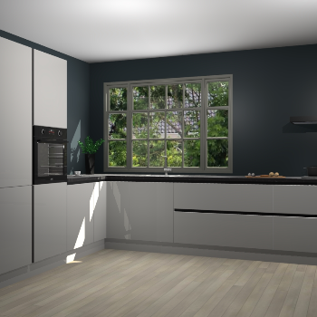 Zijdegrijze hoogglans greeploze keuken Malaga 69808