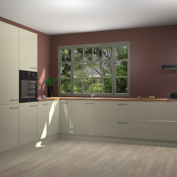 Magnolia hoogglans keuken Malaga 69872