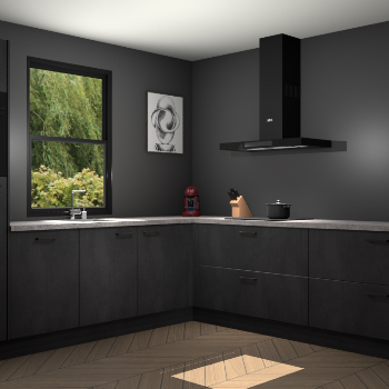 Beton zwarte keuken Lublin 63580