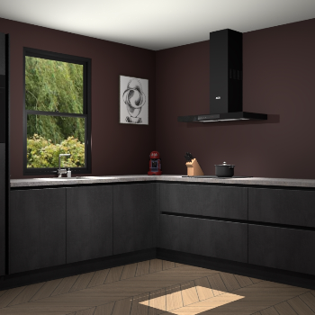  Beton zwarte greeploze keuken Lublin 63581