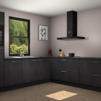 Beton zwarte keuken Lublin 63596