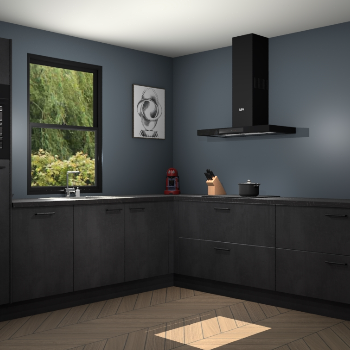 Beton zwarte keuken Lublin 63599