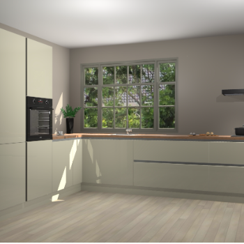 Magnolia hoogglans greeploze keuken Malaga 69874