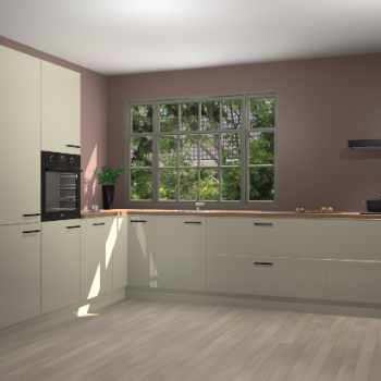 Magnolia hoogglans keuken Malaga 69875