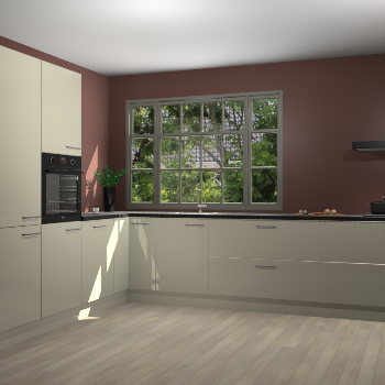 Magnolia hoogglans keuken Malaga 69884