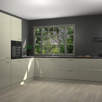 Magnolia hoogglans keuken Malaga 69885