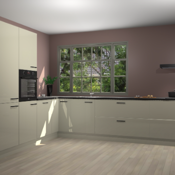 Magnolia hoogglans keuken Malaga 69887