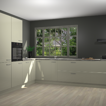 Magnolia hoogglans keuken Malaga 69891