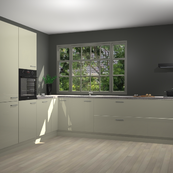 Magnolia hoogglans keuken Malaga 69897