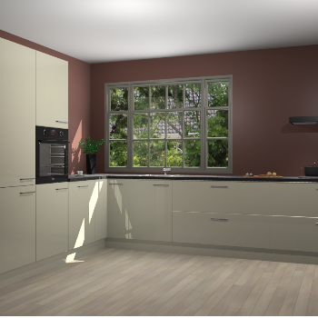 Magnolia hoogglans keuken Malaga 69902