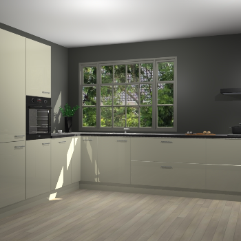 Magnolia hoogglans keuken Malaga 69903