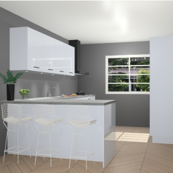 Sneeuwwitte hoogglans keuken Sopot 64557