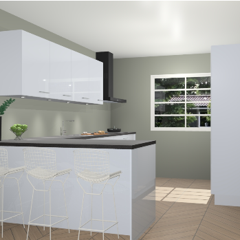 Sneeuwwitte hoogglans keuken Sopot 64559