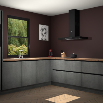 Beton parelgrijs greeploze keuken Lublin 63753