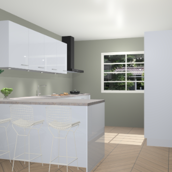 Sneeuwwitte hoogglans keuken Sopot 64571