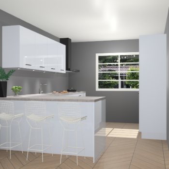 Sneeuwwitte hoogglans keuken Sopot 64576