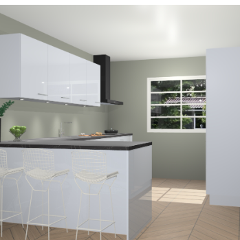 Sneeuwwitte hoogglans keuken Sopot 64572