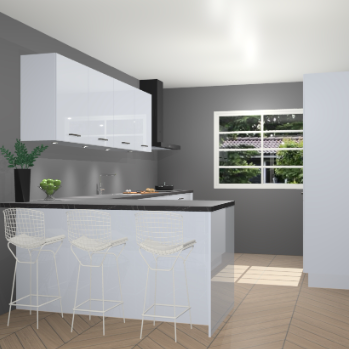 Sneeuwwitte hoogglans keuken Sopot 64581