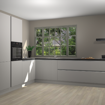 Zijdegrijze greeploze keuken Malaga 70161