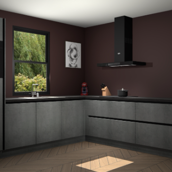 Beton parelgrijs greeploze keuken Lublin 63821