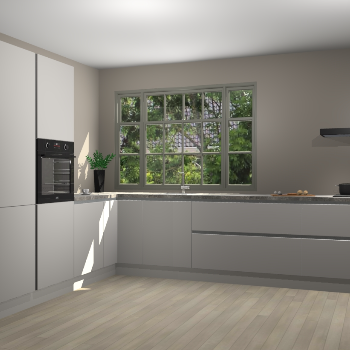 Zijdegrijze greeploze keuken Malaga 70167