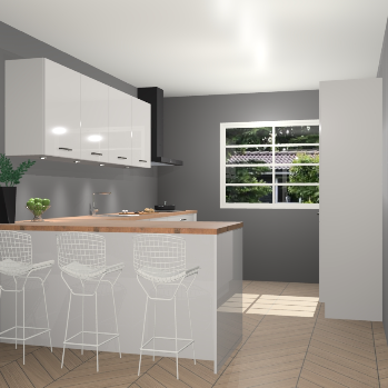 Zijdegrijze hoogglans keuken Sopot 64885