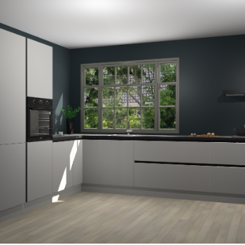 Zijdegrijze greeploze keuken Malaga 70188