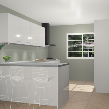 Zijdegrijze hoogglans keuken Sopot 65036