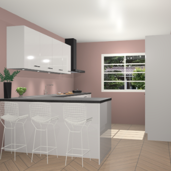 Zijdegrijze hoogglans keuken Sopot 65046