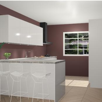 Zijdegrijze hoogglans greeploze keuken Sopot 65051