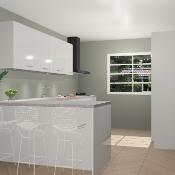 Zijdegrijze hoogglans keuken Sopot 65055