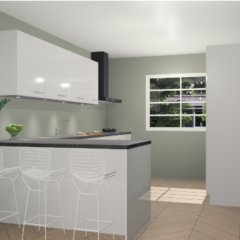 Zijdegrijze hoogglans keuken Sopot 65061