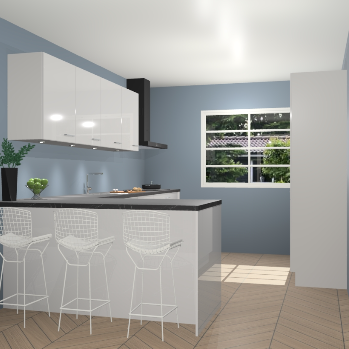 Zijdegrijze hoogglans keuken Sopot 65062