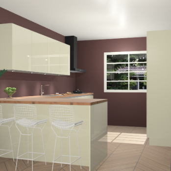 Magnolia hoogglans greeploze keuken Sopot 65018