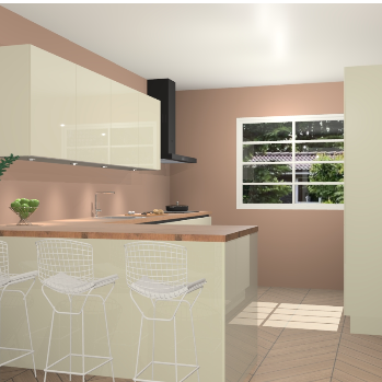 Magnolia hoogglans greeploze keuken Sopot 65021