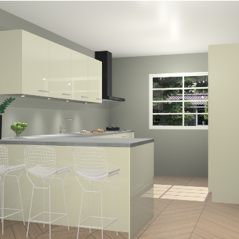 Magnolia hoogglans keuken Sopot 65225