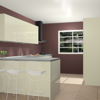 Magnolia hoogglans greeploze keuken Sopot 65227