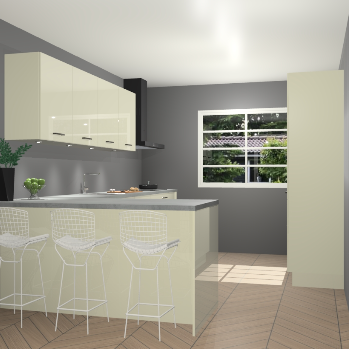 Magnolia hoogglans keuken Sopot 65229