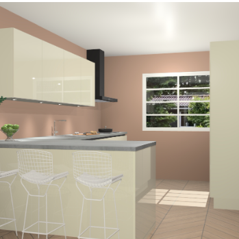 Magnolia hoogglans greeploze keuken Sopot 65231