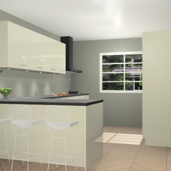 Magnolia hoogglans keuken Sopot 65232