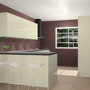 Magnolia hoogglans greeploze keuken Sopot 65234