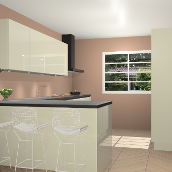 Magnolia hoogglans greeploze keuken Sopot 65237