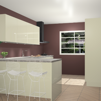 Magnolia hoogglans greeploze keuken Sopot 65240