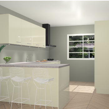 Magnolia hoogglans keuken Sopot 65244