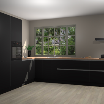 Zwarte greeploze keuken Malaga 70475