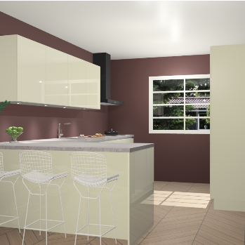 Magnolia hoogglans greeploze keuken Sopot 65246