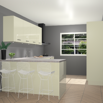 Magnolia hoogglans keuken Sopot 65248